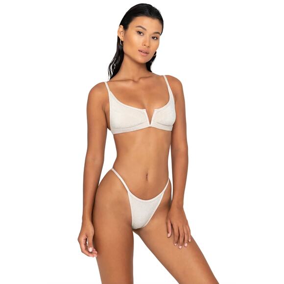 FAE Swim JONES Thong Bikini Bottom - Topaz - Minimal Coverage - Sustainable - Picture 3 of 10